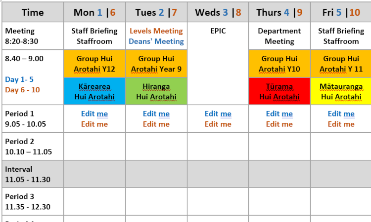 Read more about the article Timetable Template