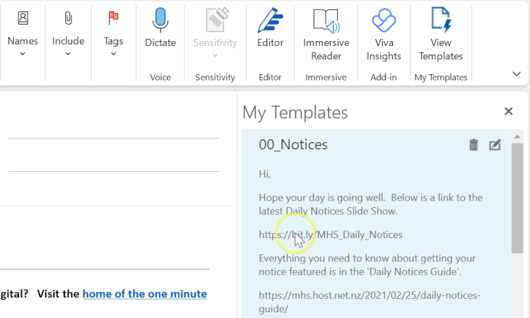 Read more about the article Email Templates (Outlook)